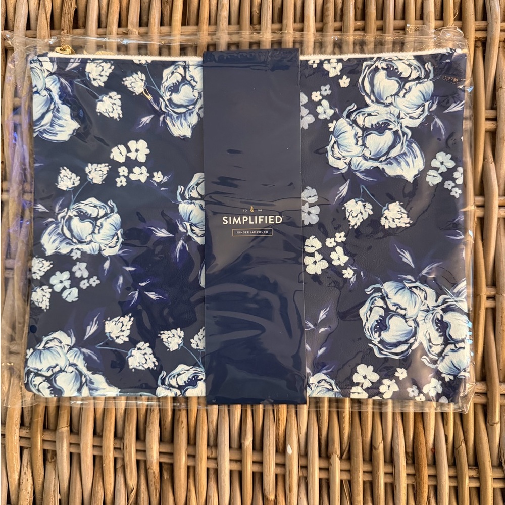 NEW! Simplified Emily Ley - Ginger Jar pint - Floral Navy Pouch